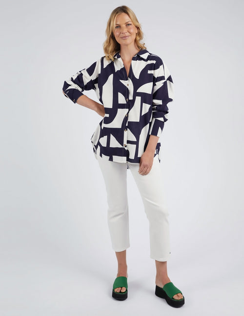 Elm Dahi Abstract Shirt Midnight