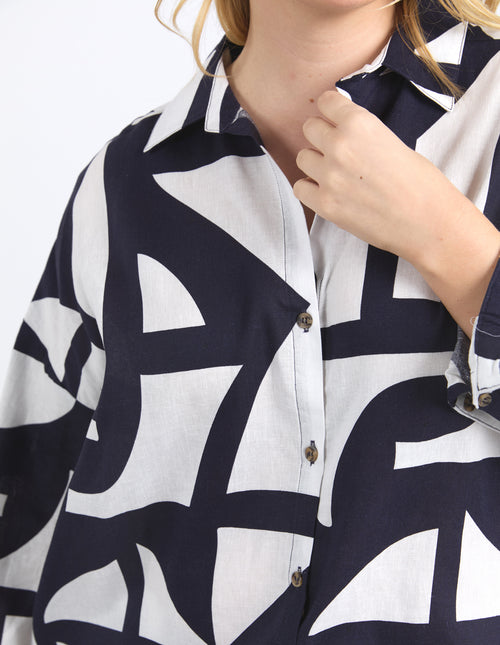 Elm Dahi Abstract Shirt Midnight