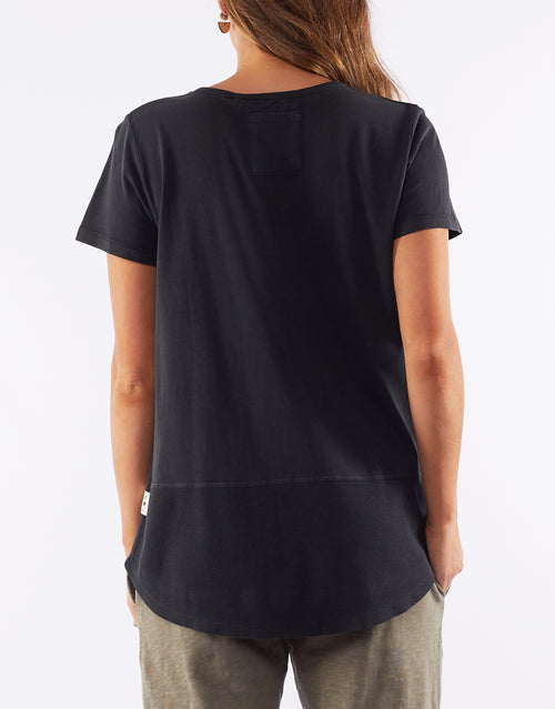 Elm Fundamental Rib Short Sleeve T Shirt Washed Black