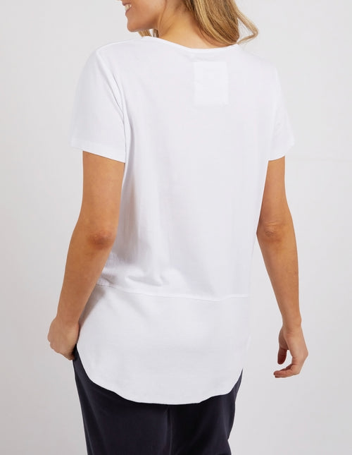 Elm Fundamental Rib Short Sleeve T Shirt White