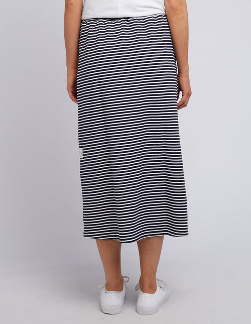 Elm Travel Skirt Navy White Stripe