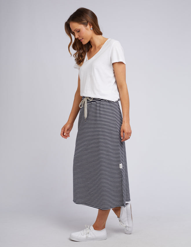 Elm Travel Skirt Navy White Stripe