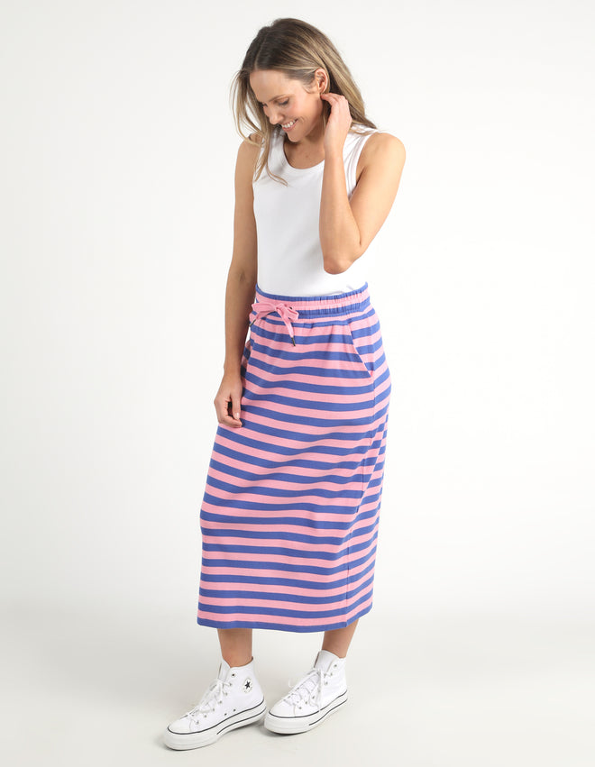 Elm Sunset Stripe Skirt Strawberry Royal