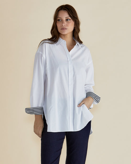 Betty Basics Claire Classic Shirt White