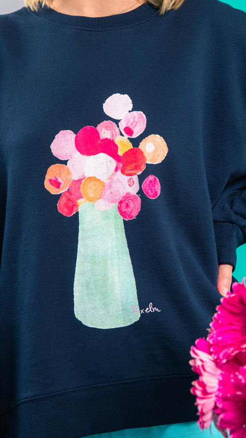 Elm Janey Floral Crew Sweatshirt