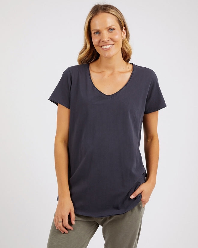 Elm Fundamental V Neck T Shirt Navy