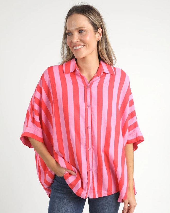 Elm Palermo Stripe Shirt Bittersweet Strawberry