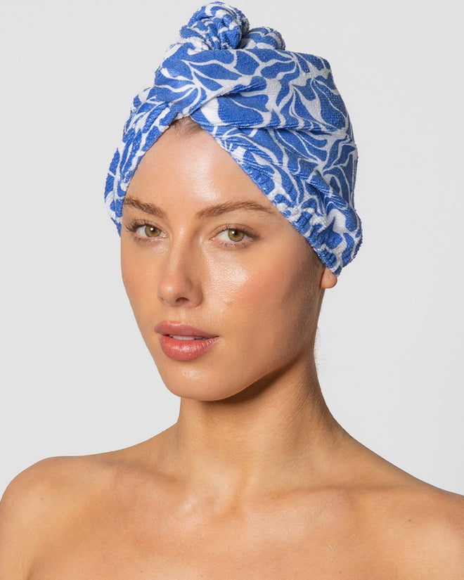 Louvelle Riva Hair Towel Wrap Blue Matisse