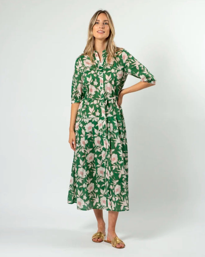 Stella and Gemma Amber Dress Vintage Green Floral