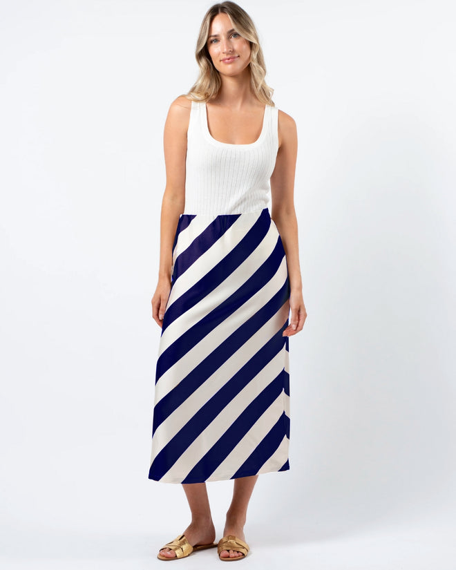 Stella and Gemma Erin Skirt Navy White Stripe