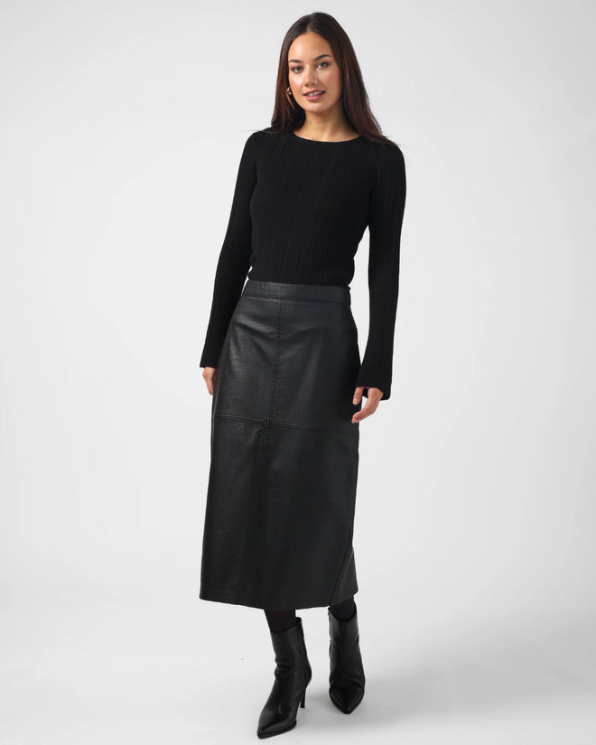 Stella and Gemma Josie Black Croc Skirt