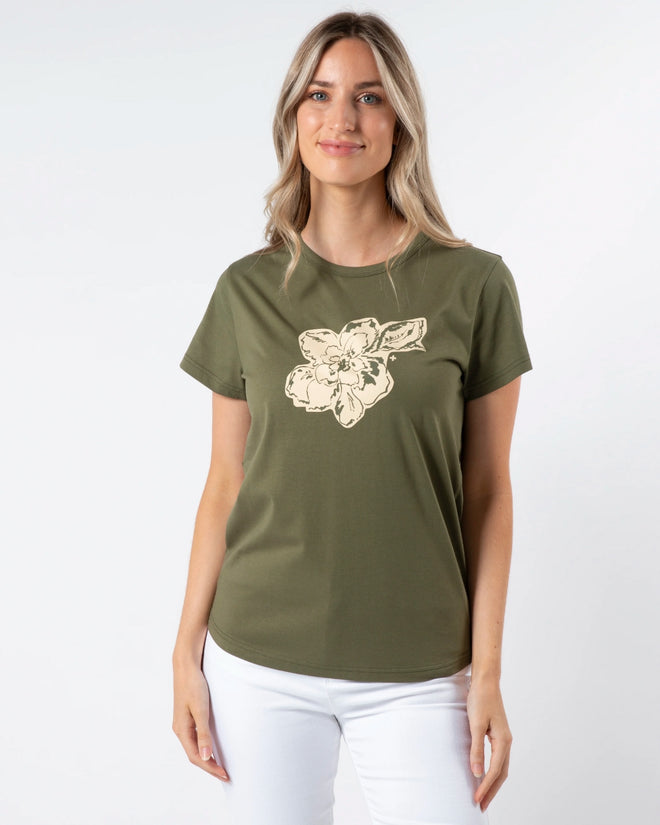 Stella and Gemma Khaki Petal Garden T Shirt