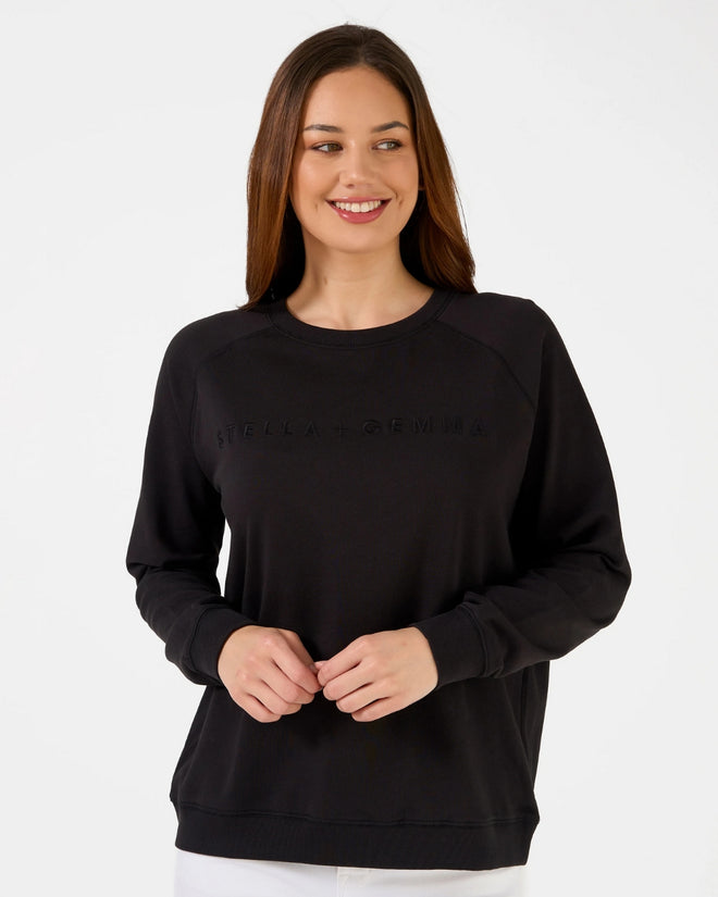 Stella and Gemma Logo Black Classic  Sweatshirt 