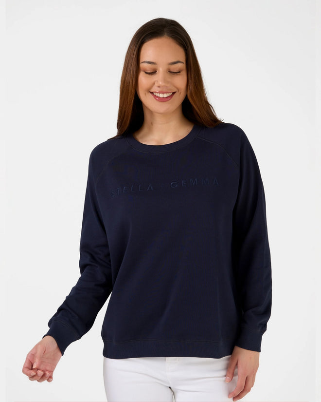 Stella and Gemma Logo Navy Classic  Sweatshirt