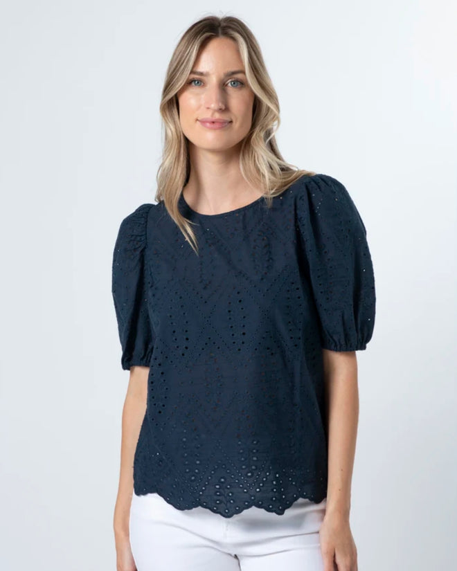 Stella and Gemma Minnie Top Navy