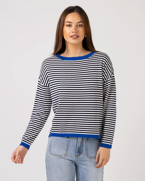 Stella and Gemma Street Jumper Navy Stripe