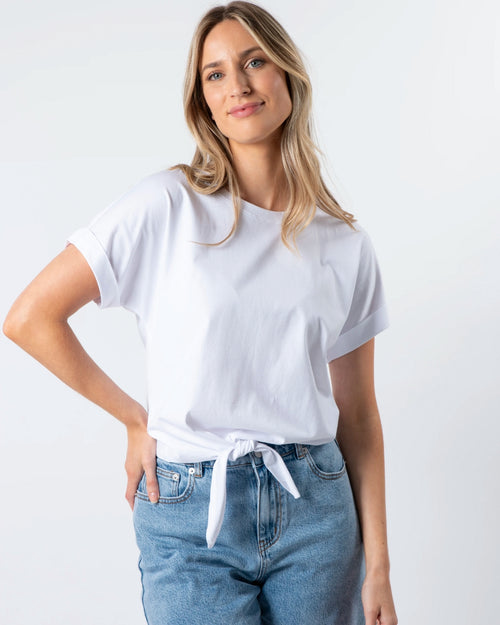 Stella and Gemma Tie Top White