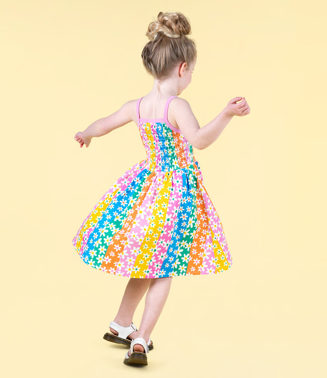 Rock Your Kid Floral Stripes Sun Dress