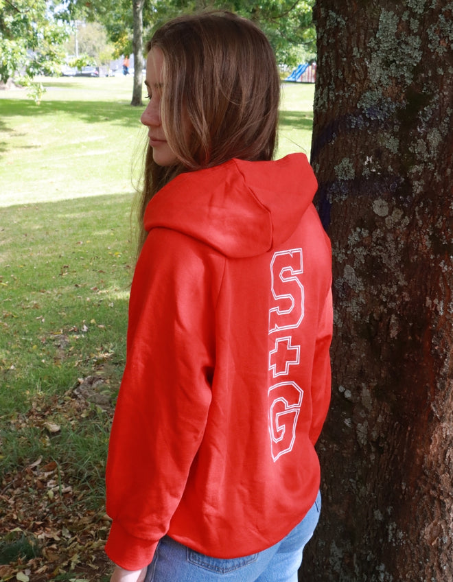 Stella and Gemma Teen Kids Hoodie Red S + G Logo