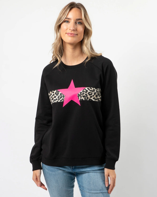 Stella and Gemma Neon Pink Star Classic Sweatshirt