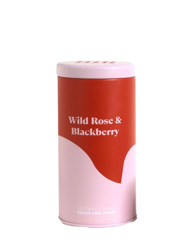 Grace and James Bloom 70 Hour Candle Wild Rose and Blackberry