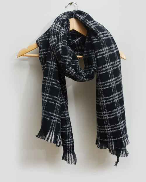 Stella and Gemma Scarf Navy Lurex Check