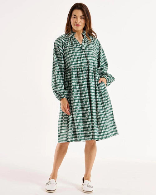 Betty Basics Cottage Dress Diamond Print