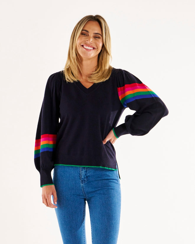 Betty Basics Tori Jumper Navy Rainbow