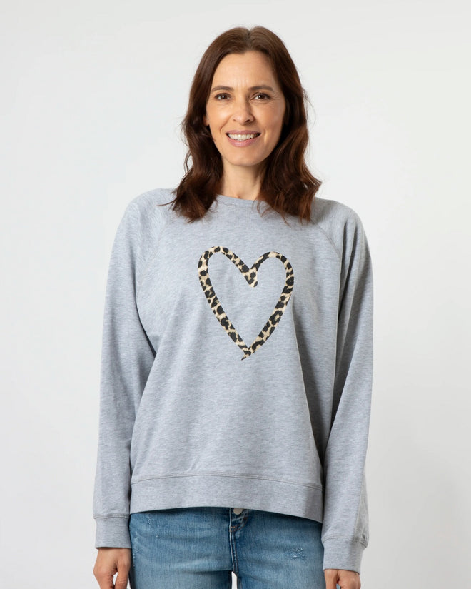 Stella and Gemma Grey Leopard Heart Everyday Sweatshirt
