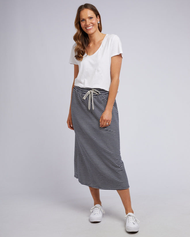 Elm Travel Skirt Navy White Stripe