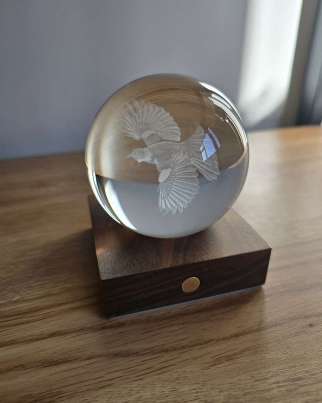 Gingko Walnut Tui Laser Engraved LED Light