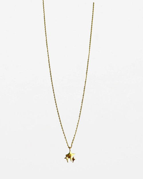 Stella and Gemma Necklace Gold Triple Star