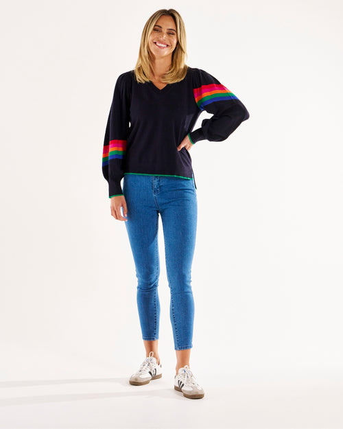 Betty Basics Tori Jumper Navy Rainbow