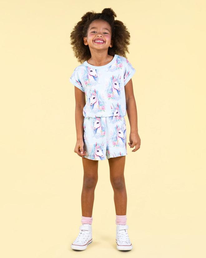 Rock Your Kid Blue Unicorn Romper