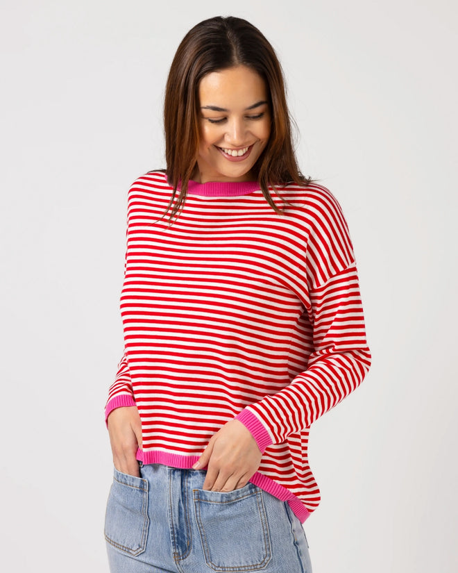 Stella and Gemma Street Jumper Red Stripe