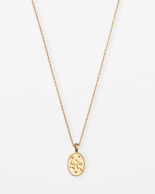 Stella and Gemma Necklace Gold Medallion Ribbon