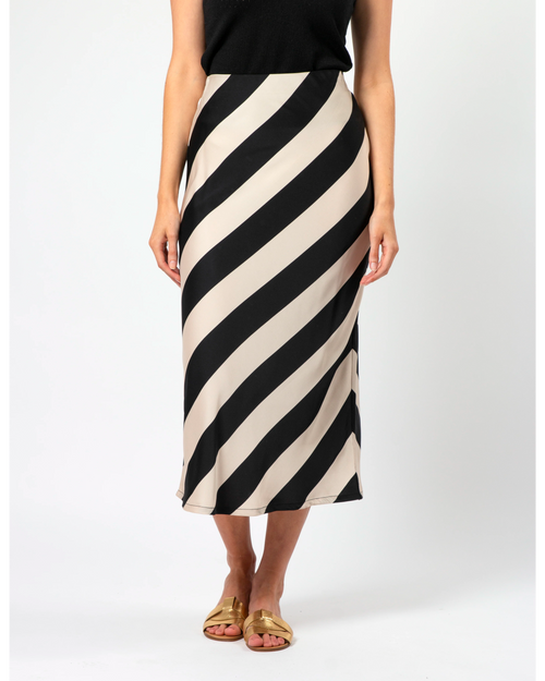 Stella and Gemma Angelina Black and Champagne Stripe Skirt