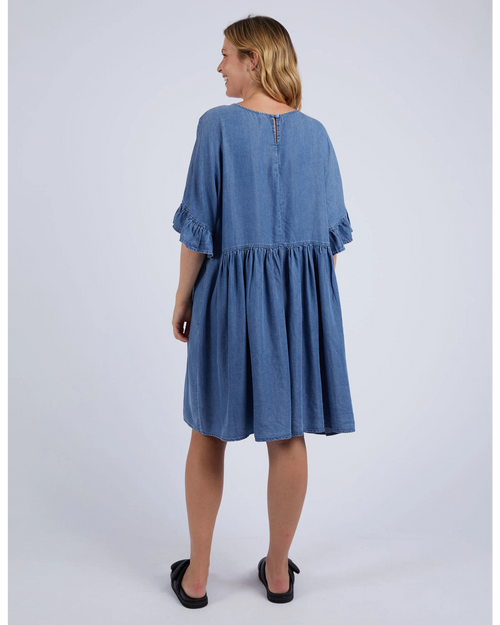 Elm Charlie Chambray Dress Blue