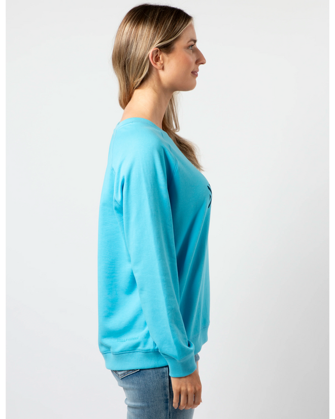 Stella and Gemma Sky Blue Chevron Cross Classic Sweatshirt