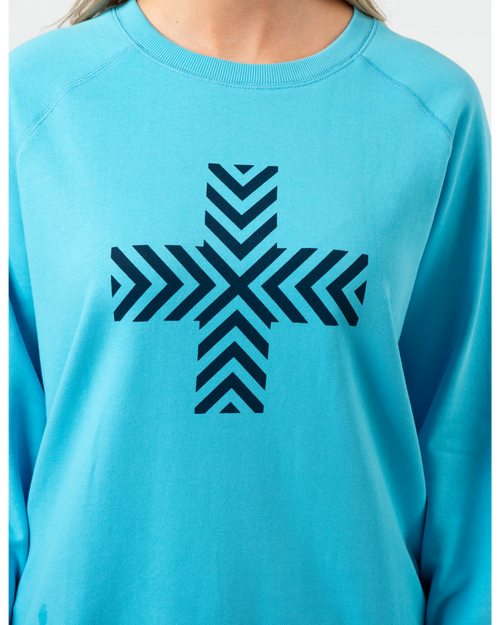 Stella and Gemma Sky Blue Chevron Cross Classic Sweatshirt