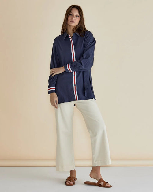 Betty Basics Claire Classic Shirt French Blue