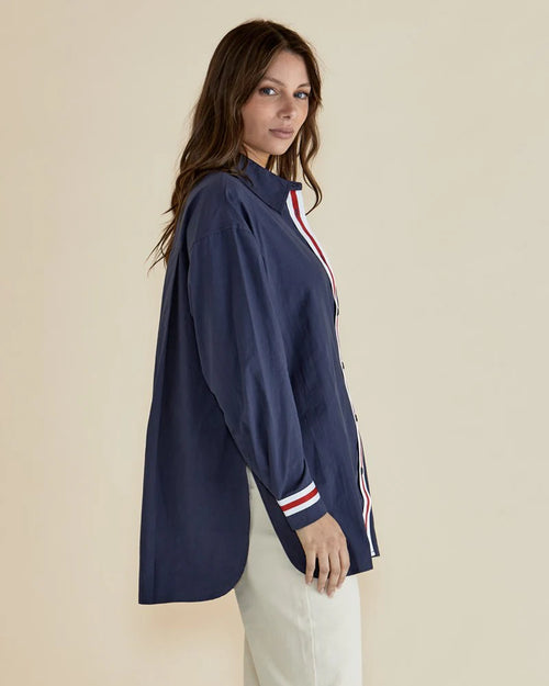 Betty Basics Claire Classic Shirt French Blue