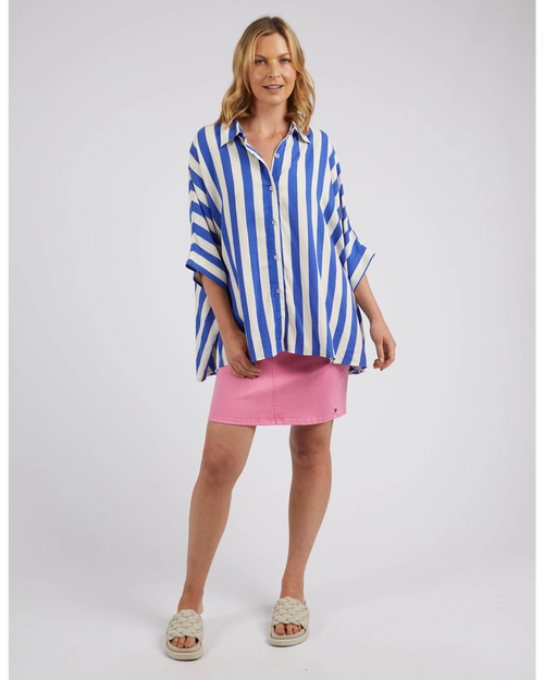 Elm Palermo Stripe Shirt Royal Blue and Marshmallow