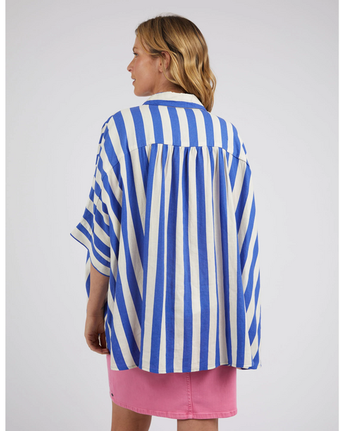 Elm Palermo Stripe Shirt Royal Blue and Marshmallow