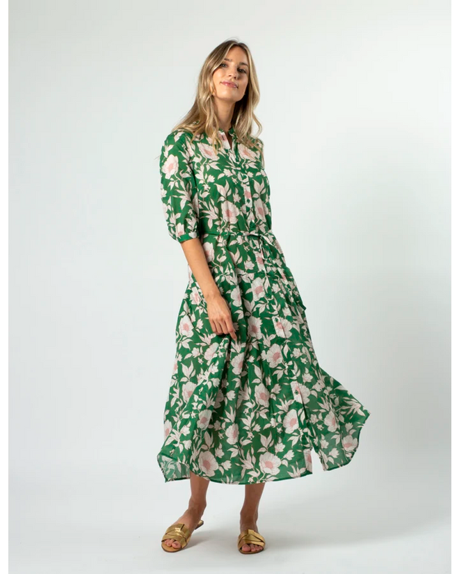 Stella and Gemma Amber Dress Vintage Green Floral