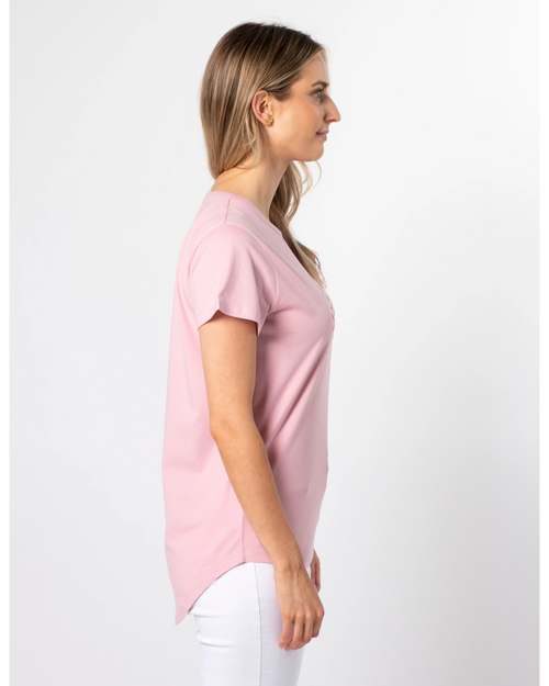 Stella and Gemma Blush Red Chevron Cross T Shirt