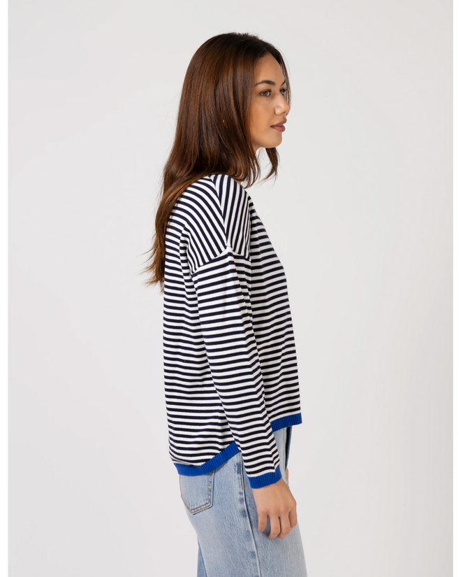 Stella and Gemma Street Jumper Navy Stripe