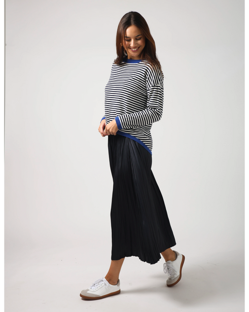 Stella and Gemma Street Jumper Navy Stripe