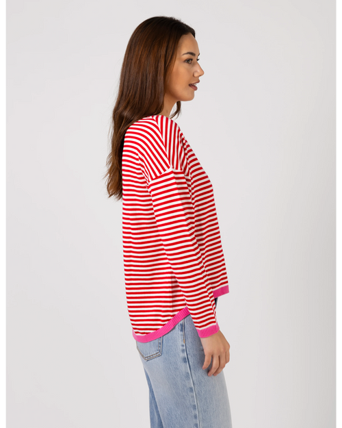 Stella and Gemma Street Jumper Red Stripe