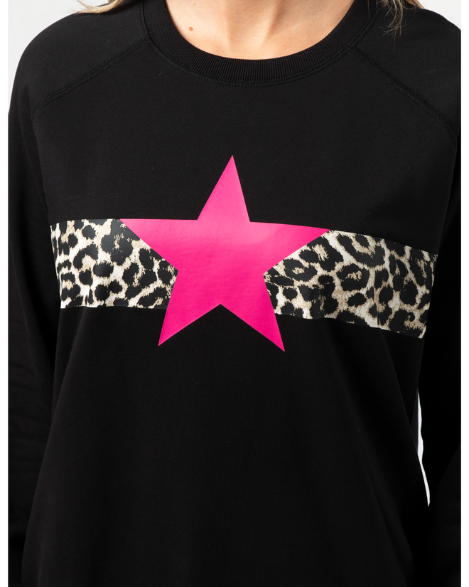 Stella and Gemma Neon Pink Star Classic Sweatshirt